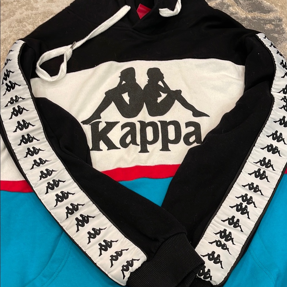 Kappa Black and Blue Hoodie Size Large
